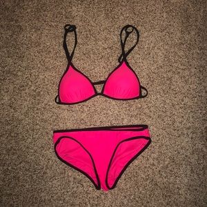Pink and black bikini. M/M Never been worn.